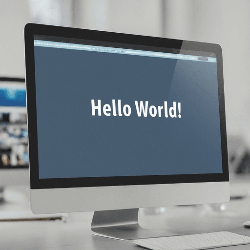 Photo of a Website Published Saying "Hello World"